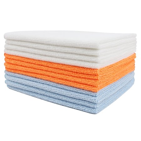 DRI BY TRICOL CLEAN 12 Pack Recycled Microfiber Cleaning Cloths, 12 x 12 TCHC-R04
